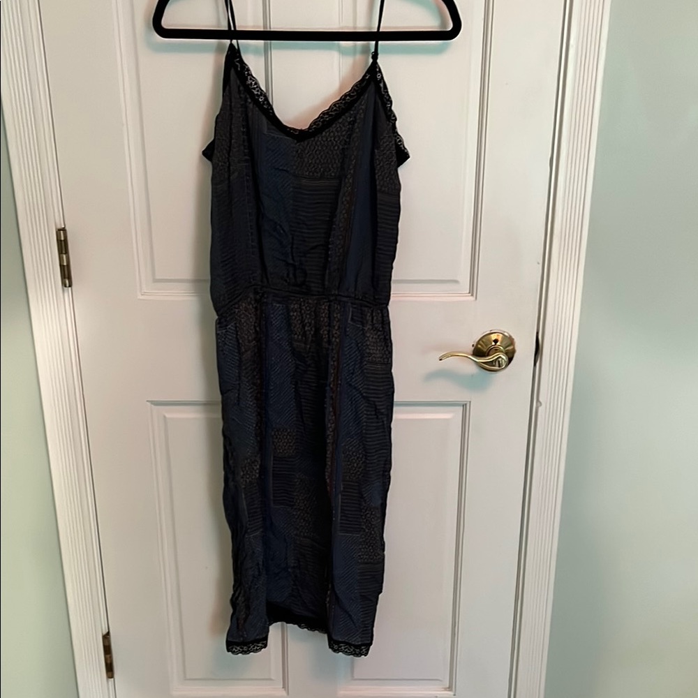 Sam & Lavi Black Spaghetti Strap Slip Dress Midi